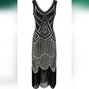 Black & Gold Flapper Dress